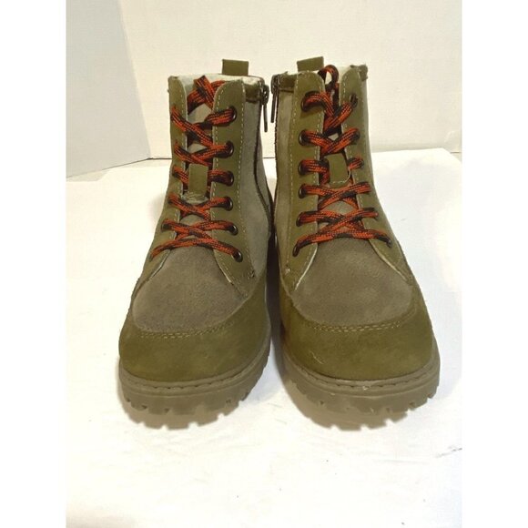 DayFive Ridge Faux Suede Lace Up Fleece Lined Brown Boots Kids' Size 4 - Picture 5 of 9